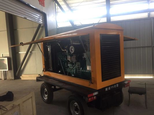 Conmutador automático 120KW Dongfeng Kangmingsi generador diesel conjunto de remolque con refugio para lluvia