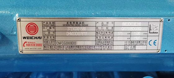 1 Fase/3 Fase 500KW Weichai generador diesel Conjunto con diseño portátil Certificación ISO9001 y filtro de aire
