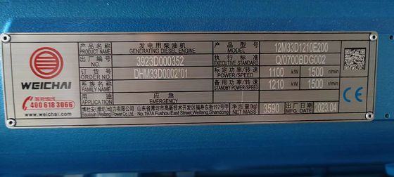 400V 1250KVA Weichai Generador Diesel Conjunto 1000KW Equipo de suministro de energía grande con motor de inyección de dirección